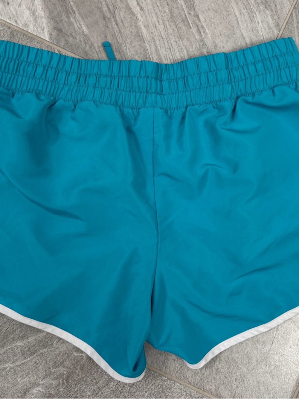 Danskin Now Teal Athletic Shorts with White Trim - Picture 4 of 4